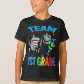 Team 1st Grade Shark terug naar school T-shirt (Voorkant)