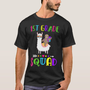 Team 1st Grade Squad Llama Sloth Terug naar school T-shirt