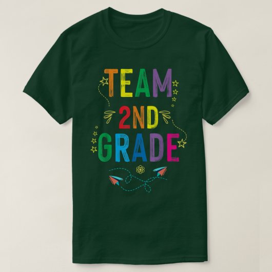 Team 2e graad Terug naar school Kindertuin Leraar T-shirt (Design voorkant)