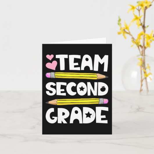 Team 2e klas Fun 2e terug naar school leraar S Kaart (Gele Bloem)