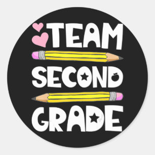 Team 2e klas Fun 2e terug naar school leraar S Ronde Sticker