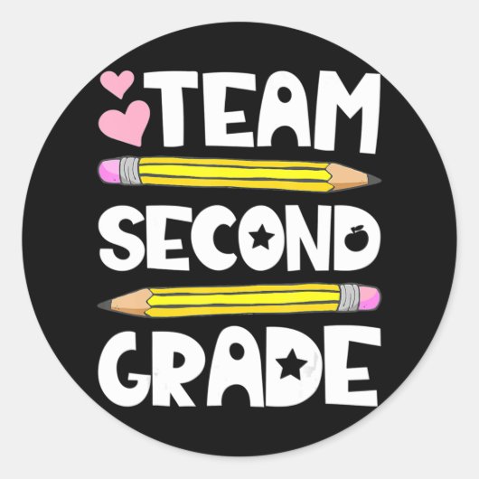 Team 2e klas Fun 2e terug naar school leraar S Ronde Sticker (Voorkant)