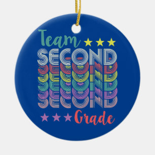 Team 2e klas leraren terug naar school keramisch ornament