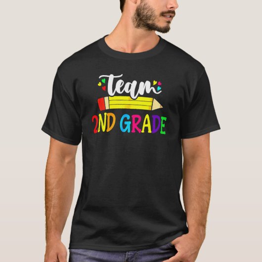 Team 2e klas Potlood Leraar Student Terug naar sch T-shirt (Voorkant)