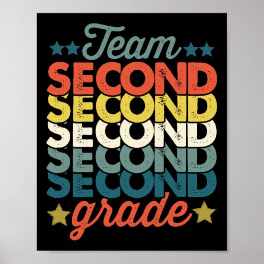 Team 2e klas terug naar school leraar Kinder Poster (Voorkant)