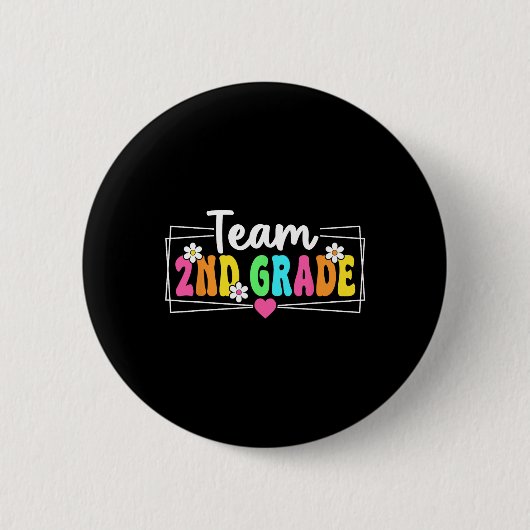 Team 2e klas terug naar school leraar student Seco Ronde Button 5,7 Cm (Voorkant)