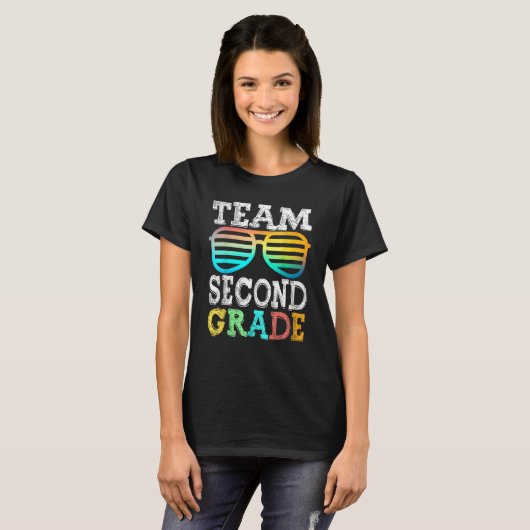 Team 2nd Grade Squad Second Teacher Student Back T T-shirt (Voorkant volledig)