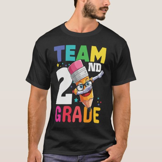 Team 2nd Grade Teacher Boys School Second Grade Sq T-shirt (Voorkant)