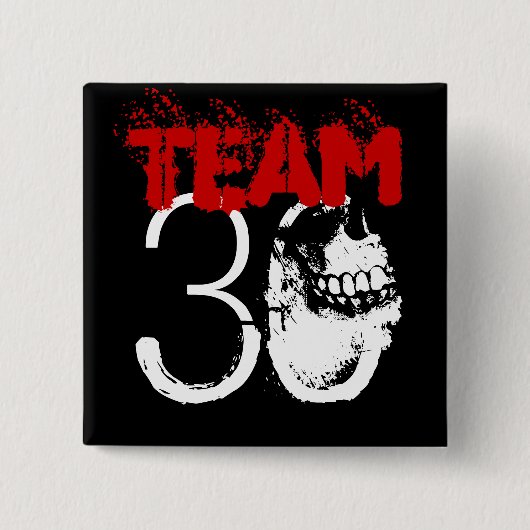 Team 30 vierkante button 5,1 cm (Voorkant)