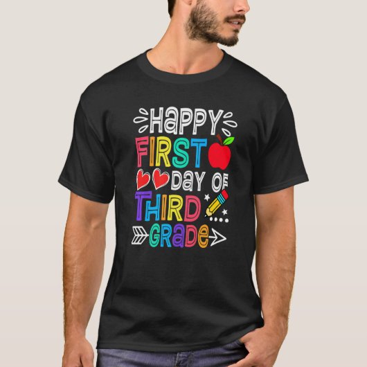 Team 3e graad Happy First Day of Third Grade T-shirt (Voorkant)