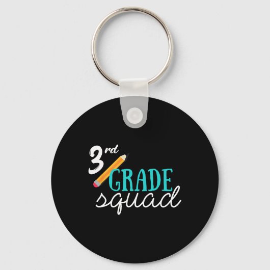 Team 3e Graad Leraar Byck Terug naar school cadeau Sleutelhanger (Voorkant)