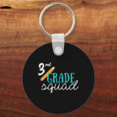 Team 3e Graad Leraar Byck Terug naar school cadeau Sleutelhanger (Voorkant)