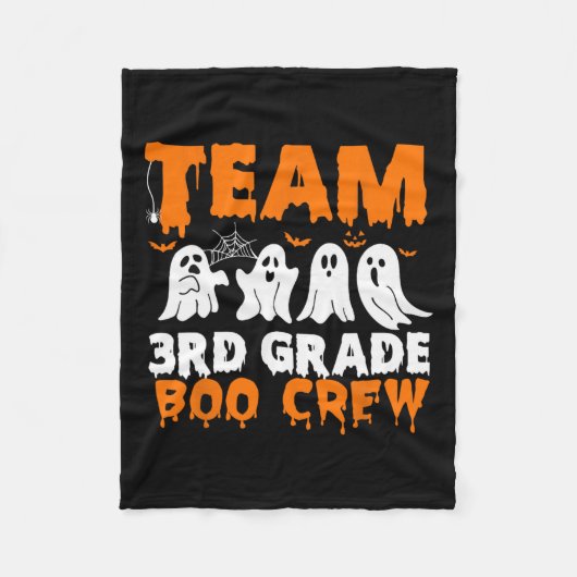 Team 3e Grade Boo Crew Halloween Ghost Fleece Deken (Voorkant)