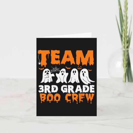 Team 3e Grade Boo Crew Halloween Ghost Kaart (Voorkant)