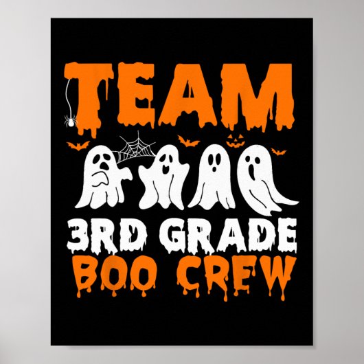 Team 3e Grade Boo Crew Halloween Ghost Poster (Voorkant)