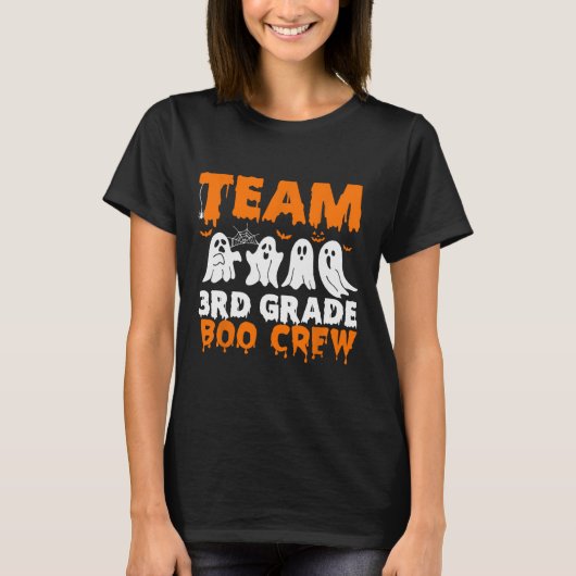 Team 3e Grade Boo Crew Halloween Ghost T-shirt (Voorkant)