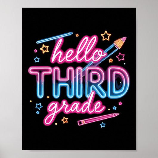 Team 3e klas terug naar school jaar kleding poster (Voorkant)