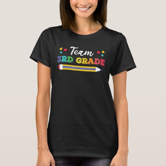Team 3rdt Grade Derde Grafiek Potlood T-shirt (Voorkant)