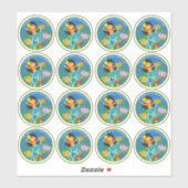 Team 4de graad! Zeemeermin en Zee schildpad Sticker (Vel)