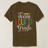 Team 4e graad leraar student vierde klas terug T T-shirt (Design voorkant)