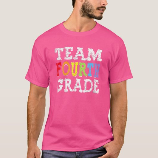 Team 4e Grade Squad 4e Leerleraar Student terug T T-shirt (Voorkant)