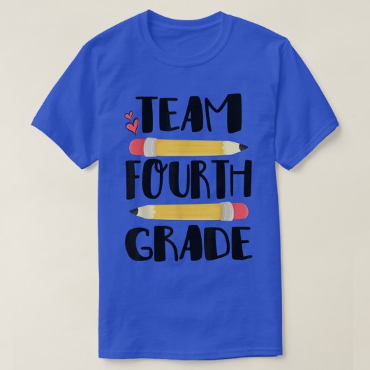 Team 4e klas grappigheids 4e terug naar leraar aan t-shirt (Design voorkant)