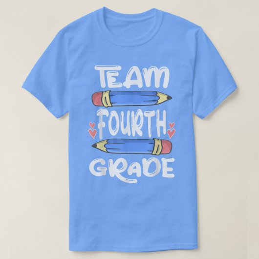 Team 4e klas grappigheids 4e terug naar leraar aan t-shirt (Design voorkant)
