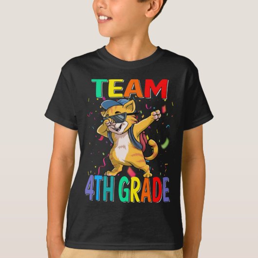 Team 4e klas kat terug naar school T-shirt (Voorkant)