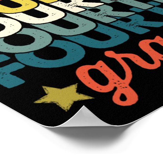 Team 4e klas terug naar school leraar Kinder Poster (Hoek)