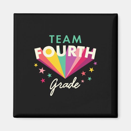 Team 4e Vierde Klas Leraar Byck Naar School Top Magneet (Voorkant)