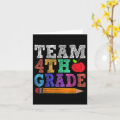Team 4e Vierde Klas Leraar Grappig Terug Naar Scho Kaart (Gele Bloem)