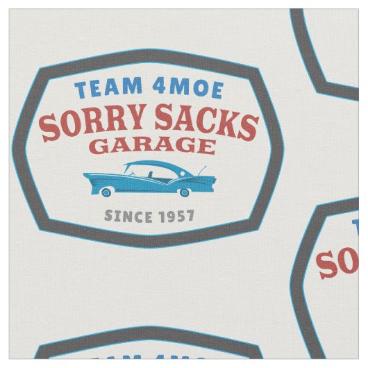 Team 4Moe Sorry Sacks Garage Fabric Stof (Close Up)