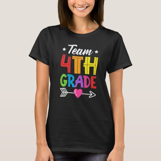 Team 4th Grade Teacher Student Kid Back To School T-shirt (Voorkant)