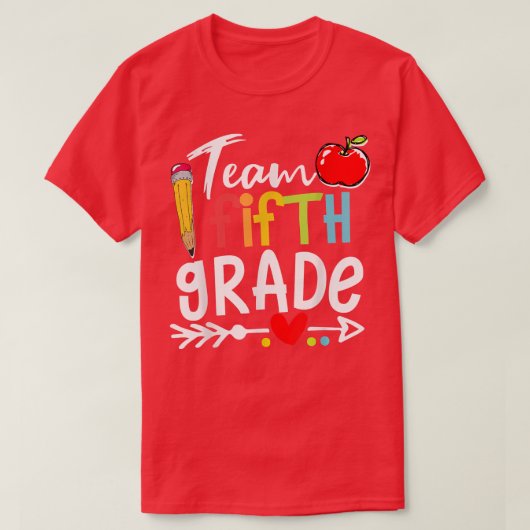 Team 5e graad Hallo 5e graad terug naar school T-shirt (Design voorkant)