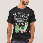 Team 5e graad Hele Llama Luck St Patrick Day Thi T-shirt (Voorkant)