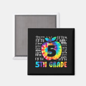 Team 5e graad Typografie Tie Dye Terug naar school Magneet (Voorkant / Achterkant)