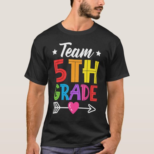 Team 5e klas docent Kind naar school T-shirt (Voorkant)