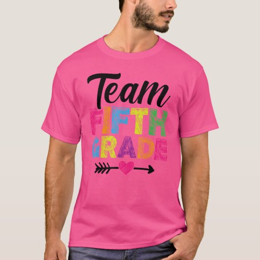 Team 5e klas docenten Terug naar school A T-shirt (Voorkant)