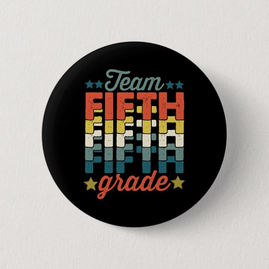 Team 5e klas terug naar school leraar Kinder Ronde Button 5,7 Cm (Voorkant)