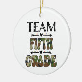 Team 5e klas terug naar schooldag Camo leraren Keramisch Ornament (Links)