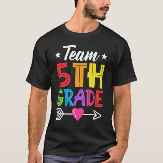 Team 5th Grade Teacher Student Kid Back To School  T-shirt (Voorkant)