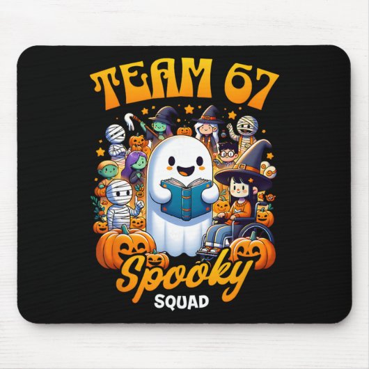 Team 67 Spooky Squad Funny Six Seven Meme 6 7 Hall Muismat (Voorkant)