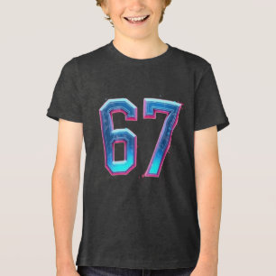 Team 67 Sportief Jersey Stijl Baseball Voetbal Tri-Blend Shirt