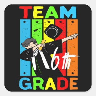 Team 6de graad Terug naar schoolteam 6de Grade Squ Vierkante Sticker