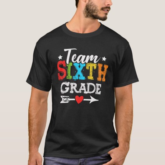 Team 6e klas grappenmaker 6e terug naar leraar sch t-shirt (Voorkant)