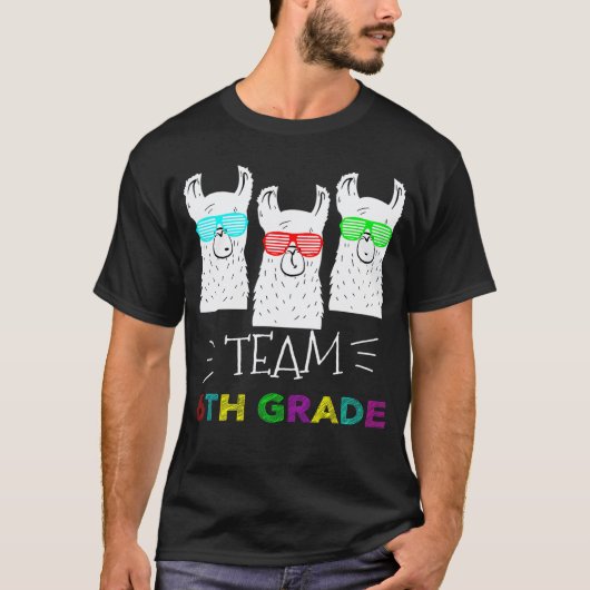 Team 6e klas Lama Terug naar school T-shirt (Voorkant)