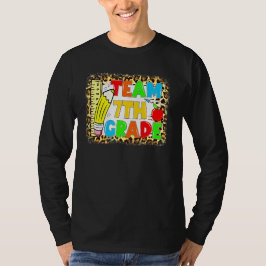 Team 7e graad leraar student Tweede rang Rug T T-shirt (Voorkant)