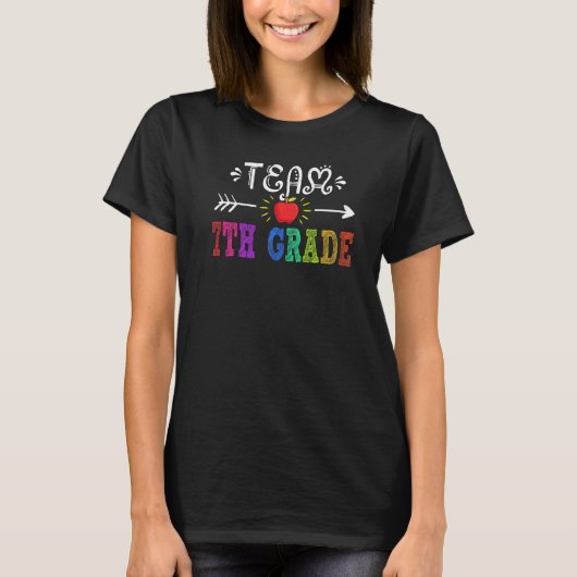 Team 7e klas Zevende klas bemanning Leraar Terug N T-shirt (Voorkant)