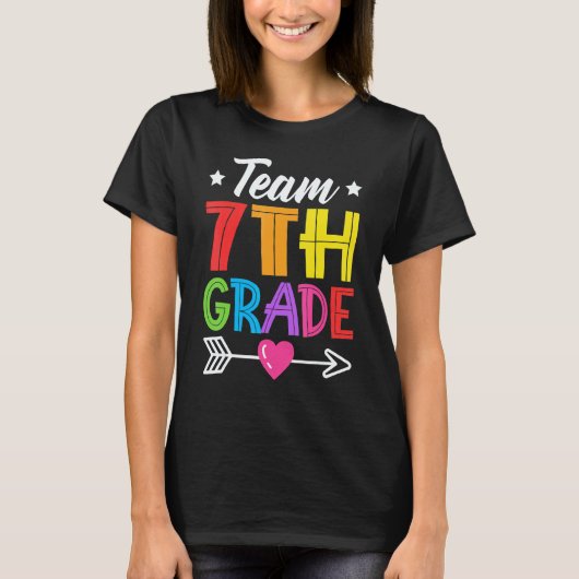 Team 7th Grade Teacher Student Kid Back To School  T-shirt (Voorkant)