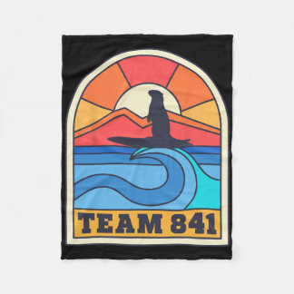 Team 841 Otter Surfing California Beach Funny Retr Fleece Deken
